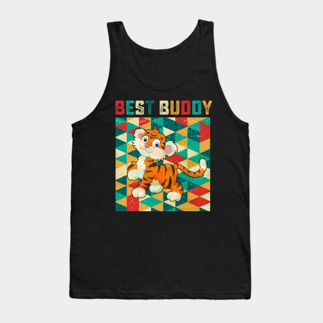 Best Buddy Tiger Tank Top by danieldamssm